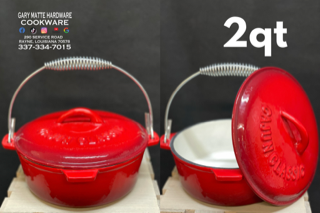 Cajun Classic Red Enamel Cast Iron Pots - Gary Matte Hardware