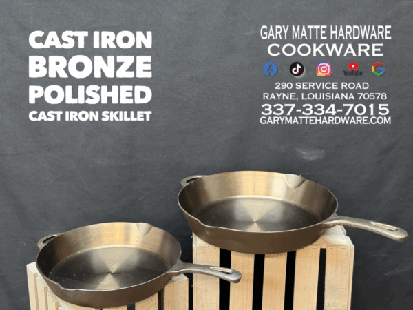 Cajun Classic Bronze Mirror Polished Cast Iron Skillet